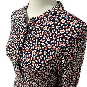 Julia Jersey Shirt Dress, French Navy, Abstract Print, 6